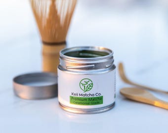 Ceremonial Grade Matcha Powder 30g | Japanese Stone-Ground Green Tea | Authentic Matcha for Lattes Tea Ceremony Gift