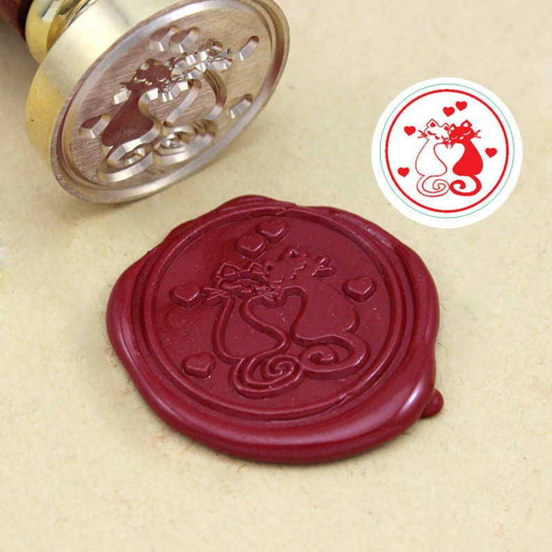 Over item handling ☆ Cat lovers Wax Seal Stamp Set Seals Max 46% OFF Se Invitation
