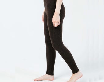 wafu YAK Knit Leggings ブラック wafu YAK Knit Leggings ブラック Dark Brown Yak Wool Legging - Etsy