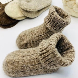 KIDS Organic Wool Socks / Soft Cozy Small Kids Winter Essentials / Breathable, Sustainable Un-dyed Pure Sheep Wool / Made in Mongolia