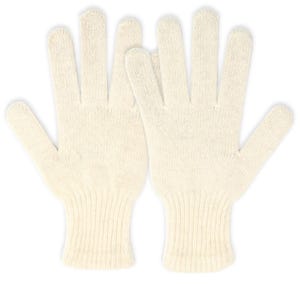 100% Organic Mongolian Sheep Wool Gloves - Luxury Sustainable Fiber - Ideal Christmas Gift White