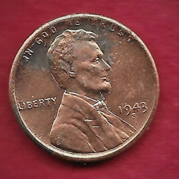 1943-S Lincoln Cent - COPPER Coated Steel Cent - Free "Same-Day" shipping!