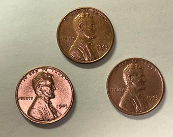 Complete Set!  1943 Copper Coated Steel Cents!