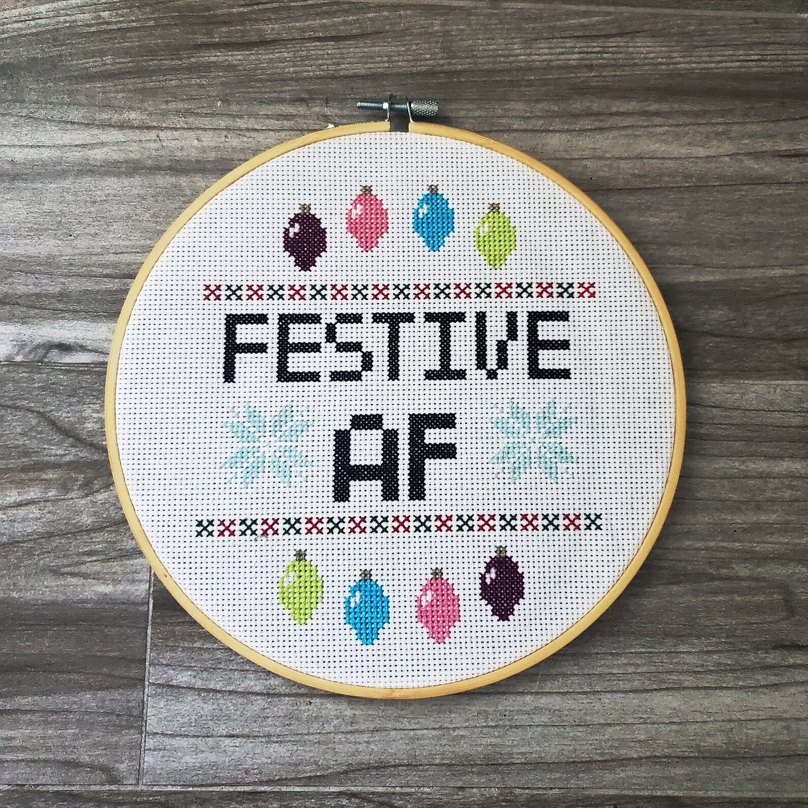 Festive AF Christmas Cross Stitch Pattern - Etsy