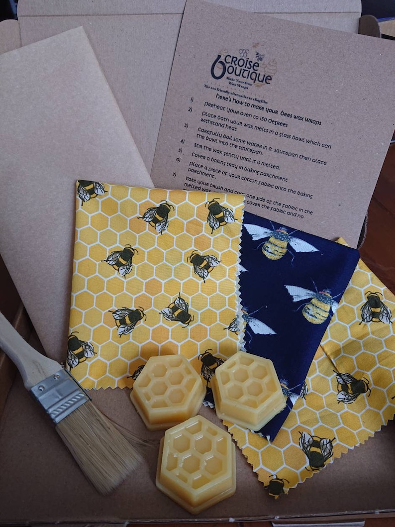 Make Your Own Beeswax Food Wrap Kit, Eco Friendly, Sustainable, Zero Waste Plastic Free, Birthday, For Her, Easter, DIY Kit, Letterbox Gift image 2