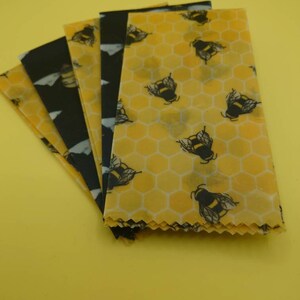 Set of 5 Large Beeswax Food Wraps, Sandwich wrap, Eco Friendly Gift, Sustainable, Zero Waste, Birthday, New Home Gift, Kitchen, Reusable image 2