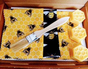 Machen Sie Ihr eigenes Bienenwachs Lebensmittelverpackungs-Kit, umweltfreundlich, nachhaltig, ohne Plastikmüll, Geburtstag, für Sie, Vatertag DIY, Briefkastengeschenk