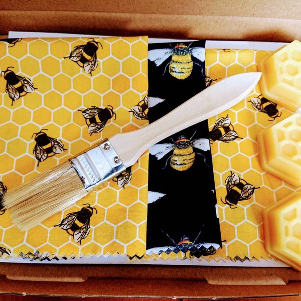 Make Your Own Beeswax Food Wrap Kit, Eco Friendly, Sustainable, Zero Waste Teacher Gift, Birthday, Kids, Father's Day DIY, Letterbox For Her