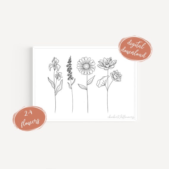 Personalised Bouquet Print Flower Word Wall Art Birthday -  Portugal