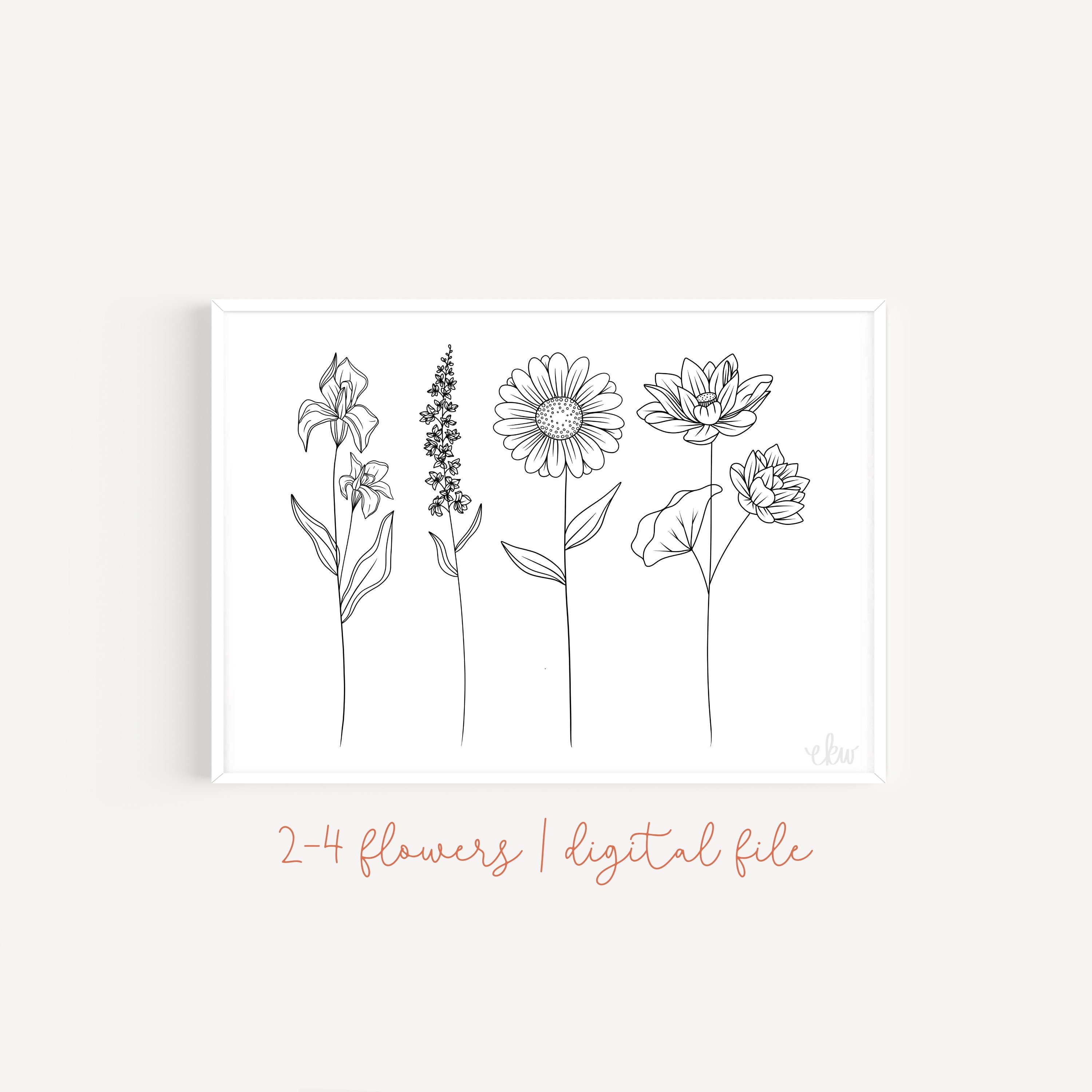 Prints Digital Prints July August September Birth Flower Scientist