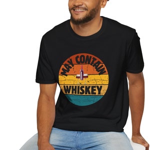 May Contain Whiskey Shirt, Funny Drinking T-Shirt for Whiskey Lovers, Sarcastic Whiskey Shirt, Funny Christmas Drinking Mens Shirts