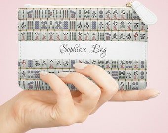 Mahjong Bag Personalized Zipper Pouch, Mahjong Tile Bag,  Mahj Tile Tote, Mahjong Gift, mahjong Zipper Pouch, Game bag Size: 6.3” x 4”