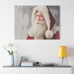 Santa Claus Canvas Wall Art, Christmas Wall Art for Home, Festive Holiday Decor, Xmas Santa Artwork, Christmas Canvas Prints