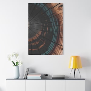 Tree Ring Framed Wall Art, Abstract Colorful Tree Ring Wall Decor, Minimalist Home Canvas Art, Modern Farmhouse Living Room Canvas Print