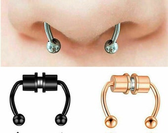 magnetic nose ring hoop