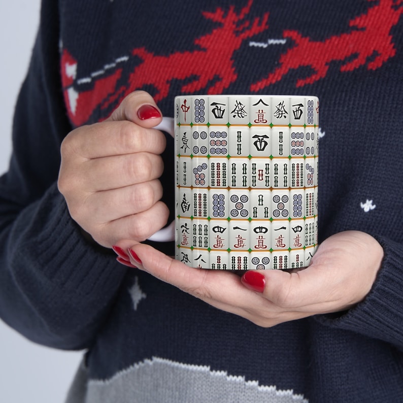 Mahjong Mug, mahjong lovers mug, Mahjong gift, Mahjong Coffee Mug, mahjong gift for grandpa, mahjong player mug, Mah-Jongg Birthday Gift image 6