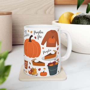 Hello Fall Mug, Fall Mug, Pumpkin Spice Latter Mug, Autumn Mug, Fall Vibes,Fall Cups, Fall Season Mug, Gifts For Women, Thanksgiving Gifts