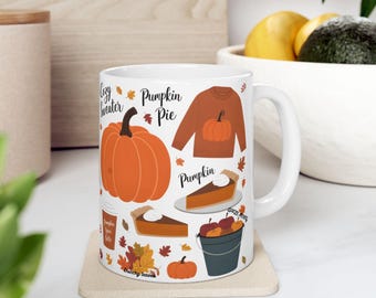 Hello Fall Mug, Fall Mug, Pumpkin Spice Latter Mug, Autumn Mug, Fall Vibes,Fall Cups, Fall Season Mug, Gifts For Women, Thanksgiving Gifts