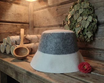 Cappello da sauna tradizionale per banya e spa / Cappello protettivo dal calore / Cappello da bagno / Accessori per sauna finlandese / Regalo per sauna