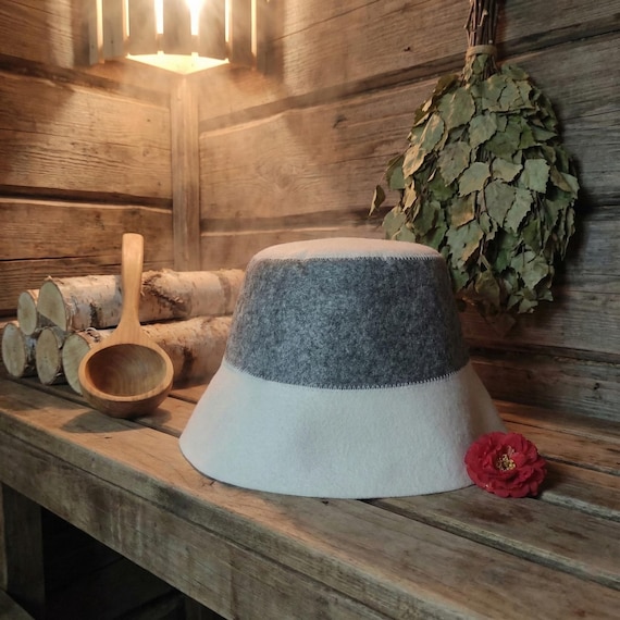 Traditional Sauna Hat for Banya & Spa | Heat Protection Cap | Bathhouse Hat | Finnish Sauna Accessories | Sauna Gift