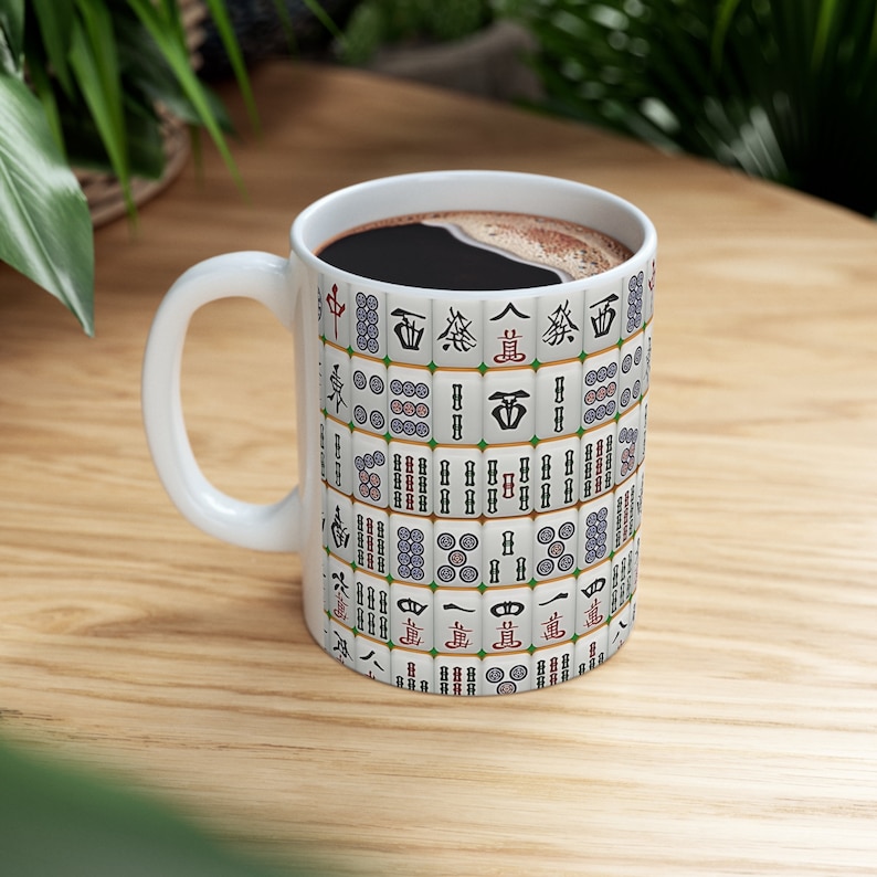 Mahjong Mug, mahjong lovers mug, Mahjong gift, Mahjong Coffee Mug, mahjong gift for grandpa, mahjong player mug, Mah-Jongg Birthday Gift image 5