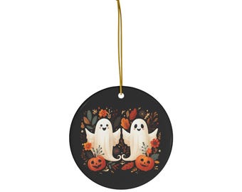 Ghost Ornament, Custom halloween ornament, halloween decor, halloween porch decor, halloween ornament, garden decor halloween, gothic decor
