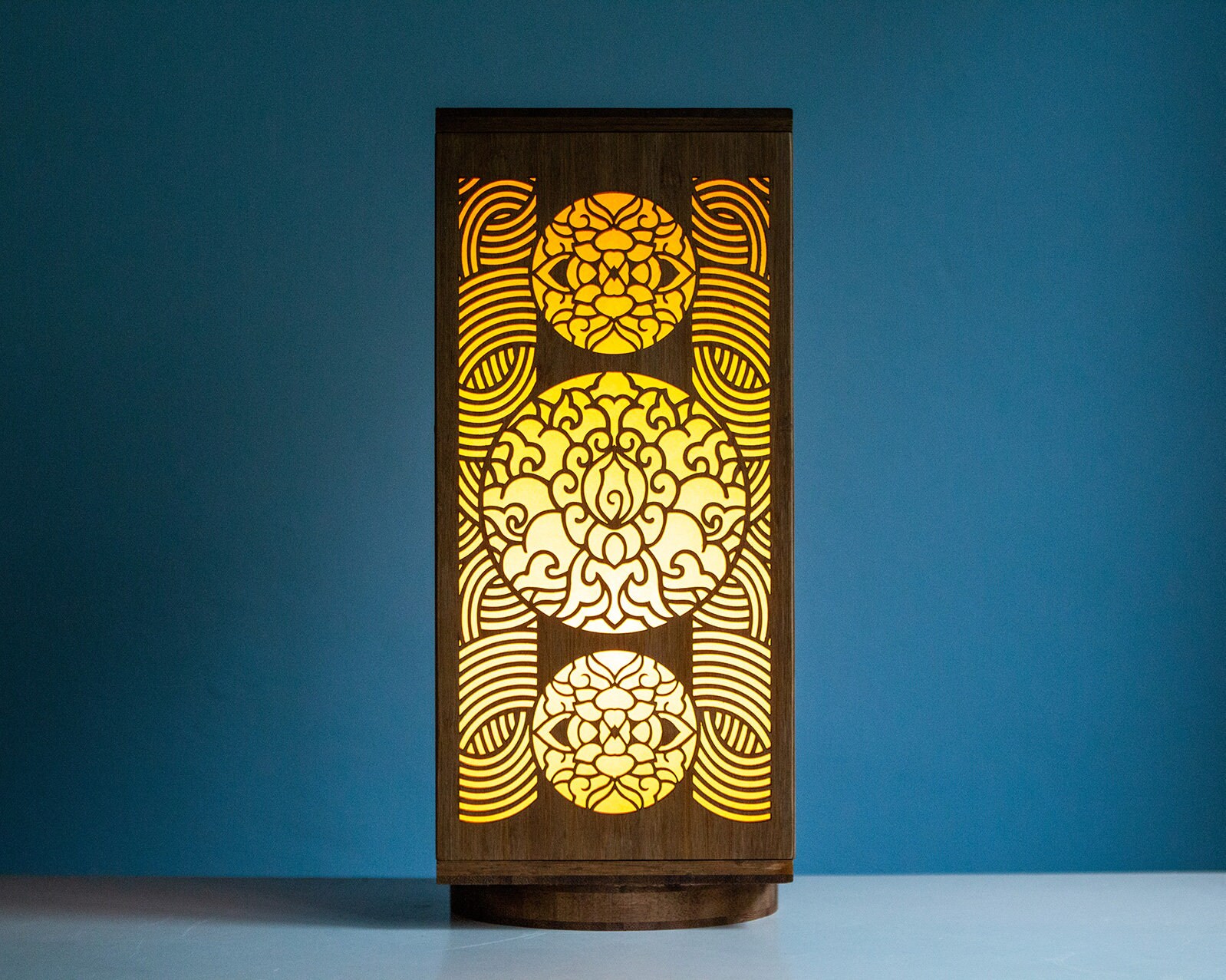 Bamboo Night Light Handmade Calming Lightbox Lamp for Mindful Etsy