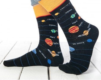 Mens Womens Pluto Retro Planetary Travel Poster Dress Socks Custom Casual Creative Crew Socks Gift Mens Womens Pluto Retro Planetary Travel Poster Dress Socks Custom Casual Creative Crew Socks Gift