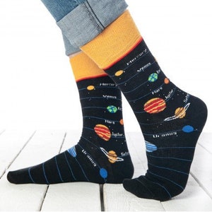 Earth Men Socks / Planet  Socks / Gift for Him / Men Socks /Funny Socks/