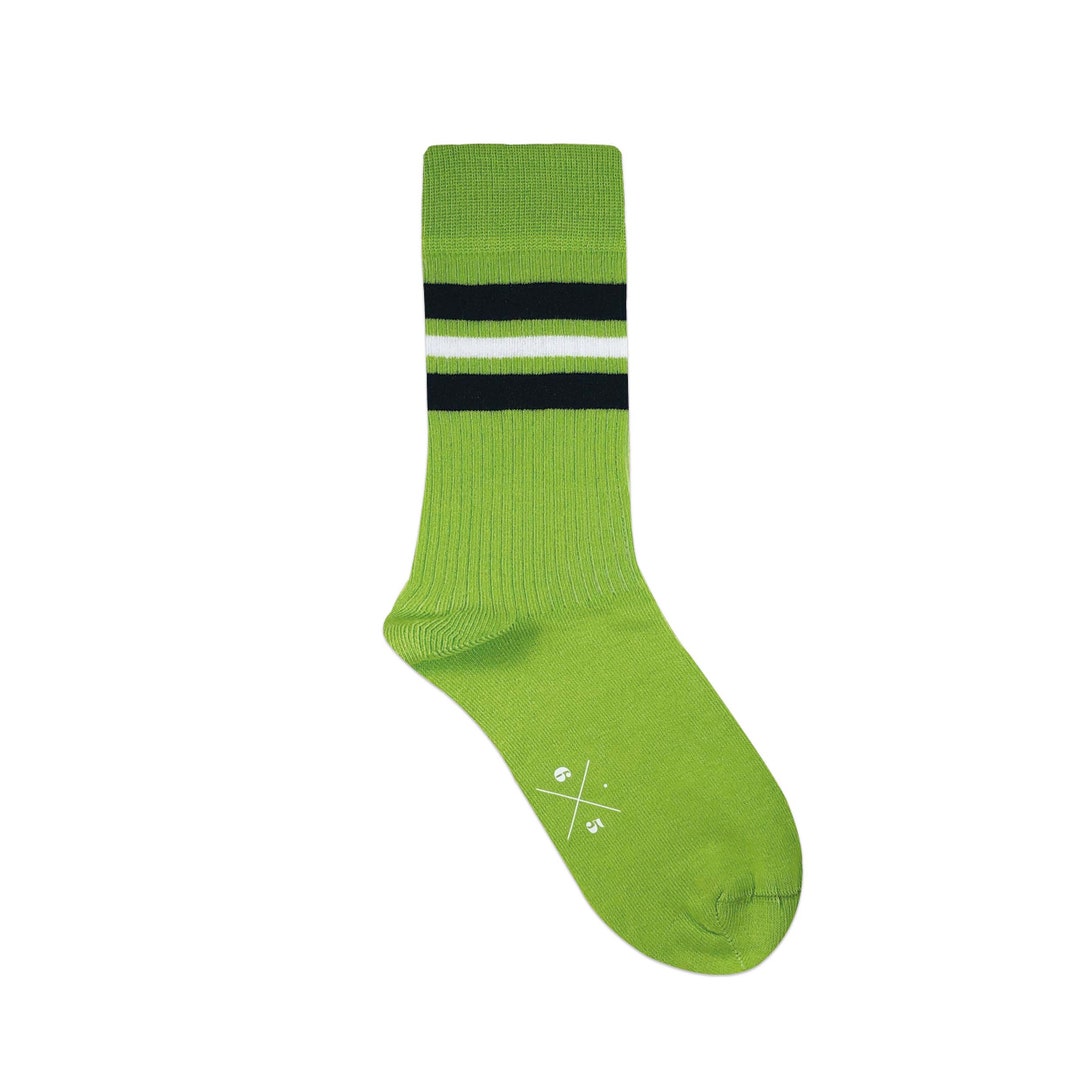 Triple Striples Neon Green Socks/ Men Socks Etsy
