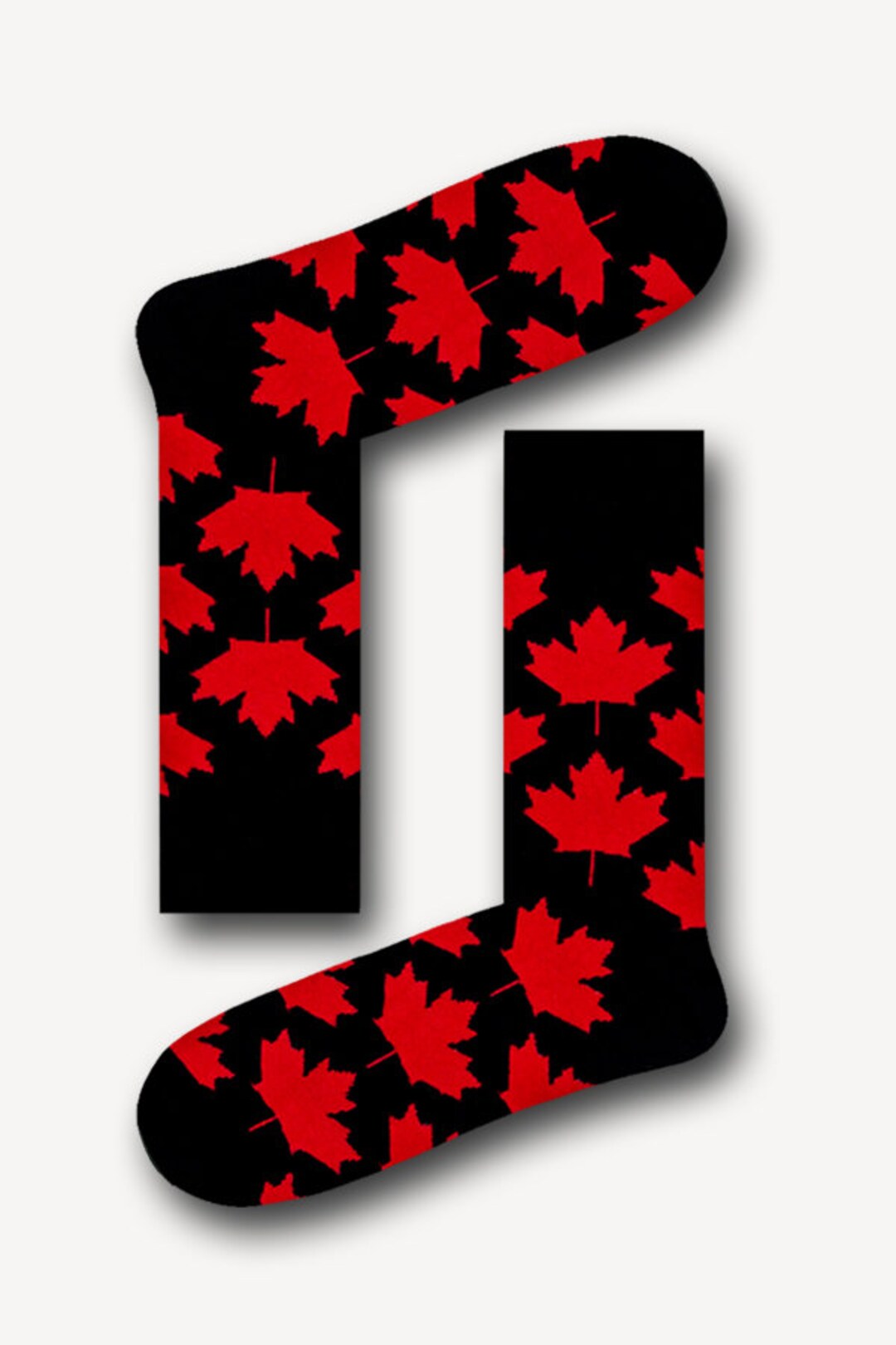 Flag Socks / Canada Gifts / Unisex Socks / Black Red Socks Etsy