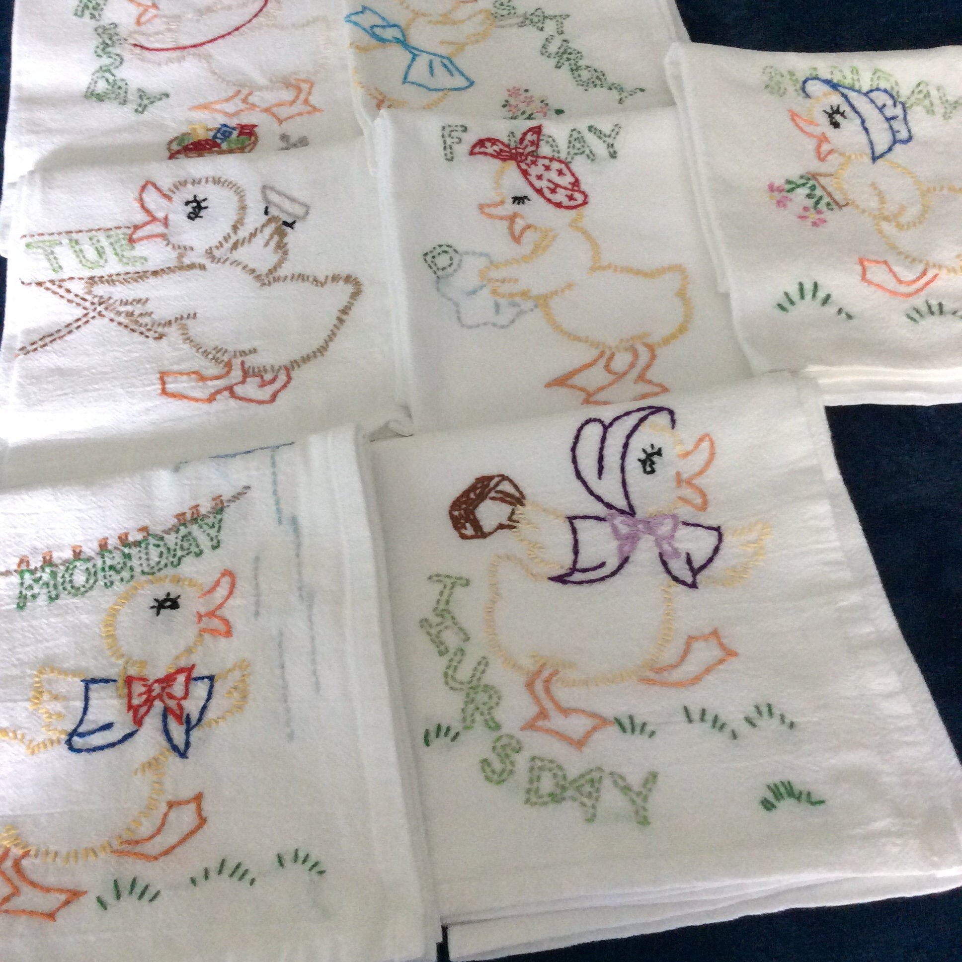 Embroidered Dish Towels Etsy