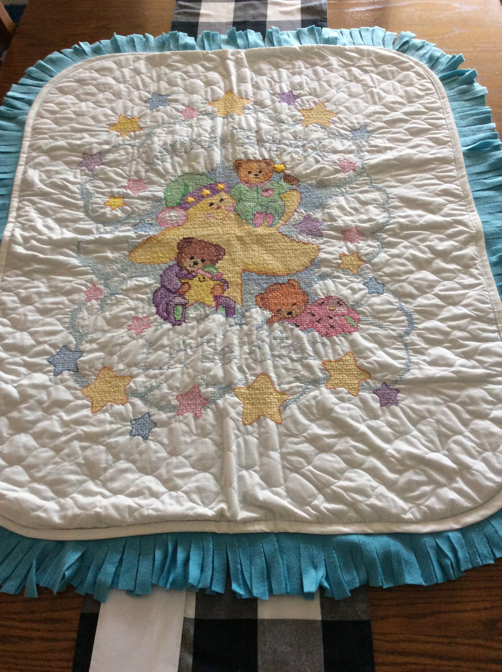 Hand Embroidered Baby Crib Quilt Etsy