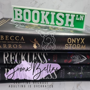 Bookish Street Book Sign| Handmade, 3D Printed, Bookshelf Décor, Street Sign, Library Sign, Book Lover, Book Nook,