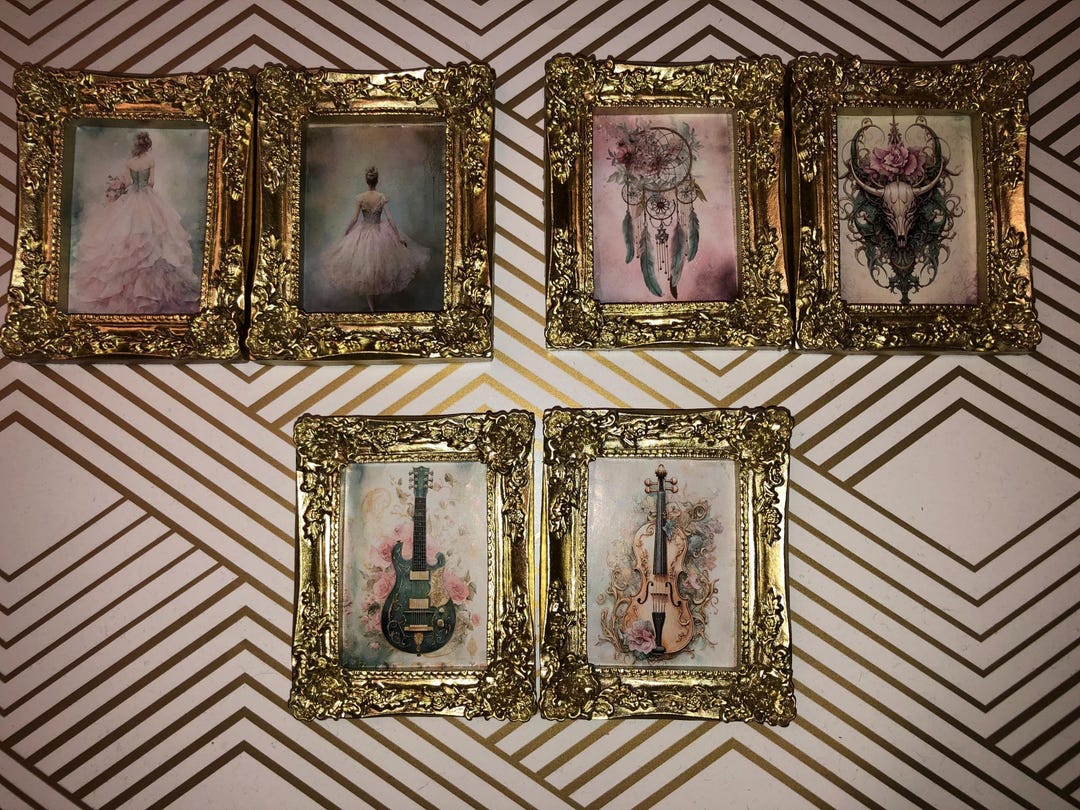 1/6 Scale Upcycled Gold Framed Dollhouse Art - Etsy