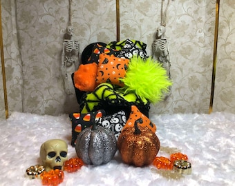 Manta de Halloween, cojines, juego de decoración para muñeca de moda a escala 1/6, para casa de muñecas o diorama
