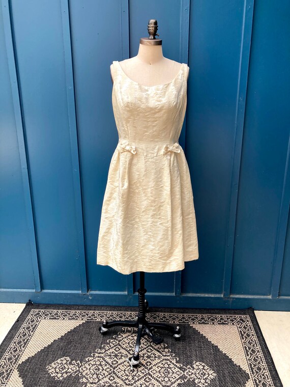 1960's Neusteters Ivory Brocade Dress