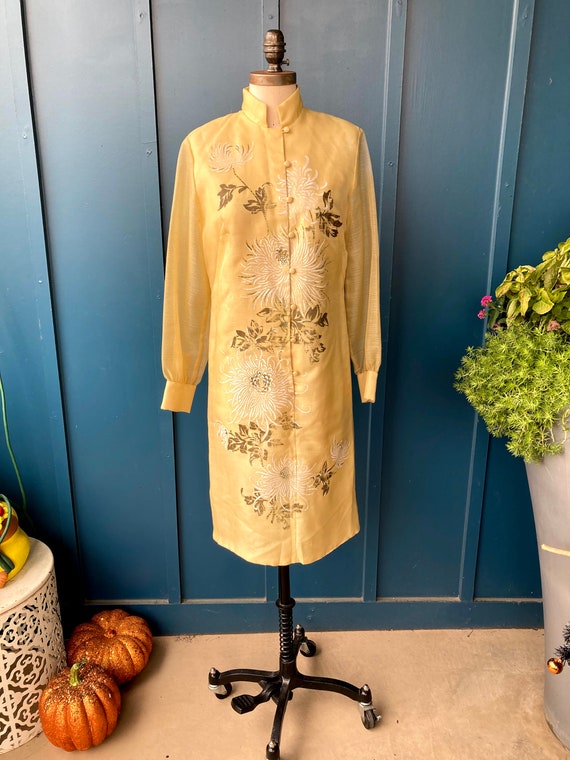 1960's-70's Alfred Shaheen Mockneck Mini Dress