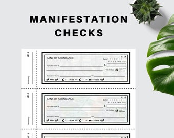 Abundance Checks for Manifestation, Law of Attraction Blank Cheques to Manifest Money, 2026 Vision Board Party Supplies, Bank of Universe