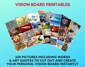 Vision Board Printables 2024, Vision Board Accessories, Vision Board Kit Supplies, Vision Board Magazine, Motivational Board, LOA