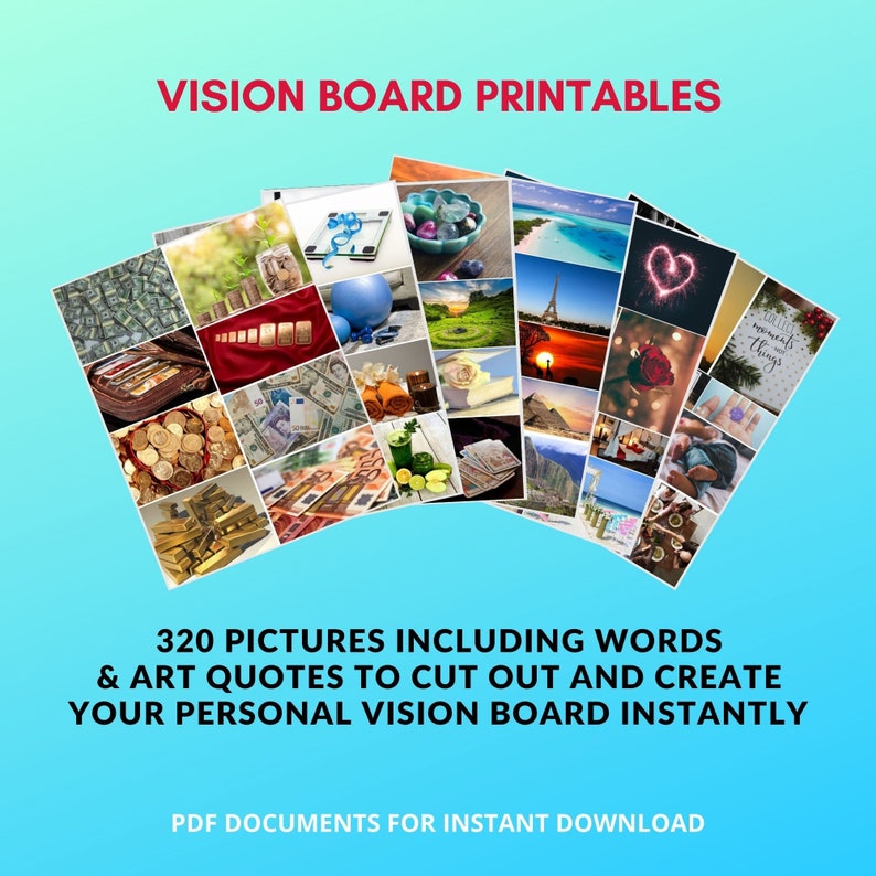 Vision Board Printables 2023, Vision Board Accessories, Vision Board