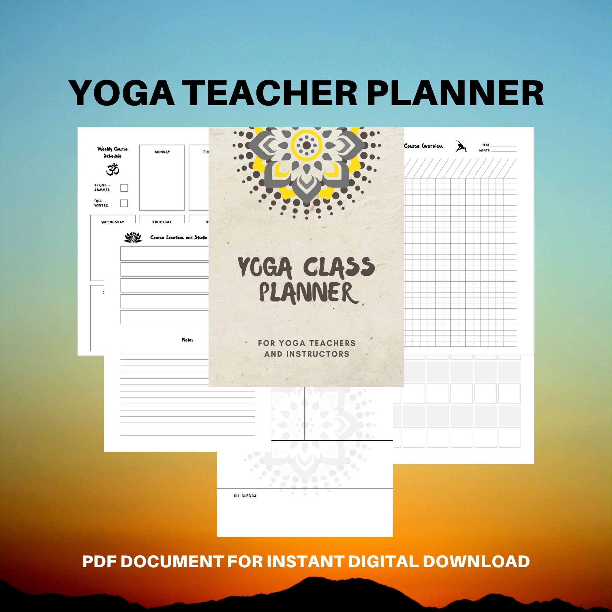 Printable Yoga Class Planner 2026, Yoga Journal Printable, Yoga Class Plan, Yoga Lesson Planner ...