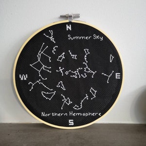Summer Night Sky Cross Stitch Pattern, Constellations Cross Stitch, Astronomy Cross Stitch, Science Cross stitch, Summer Cross Stitch