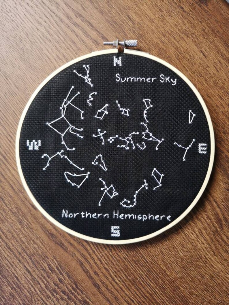 Constellations Cross Stitch Summer Night Sky Cross Stitch Pattern Science Cross stitch Summer Cross Stitch Astronomy Cross Stitch