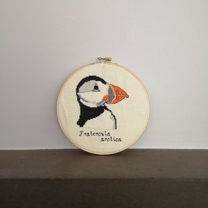 Puffin Cross Stitch Pattern, Animal Cross Stitch, Bird Cross Stitch, Science Cross Stitch, Gift for bird watcher, Gift for scientist
