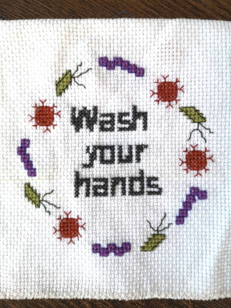Wash Your Hands Cross Stitch Pattern Covid Cross Stitch Etsy