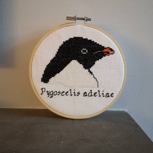 Adelie Penguin Cross Stitch Pattern, Animal Cross Stitch, Bird Cross Stitch, Gift for bird watcher, Gift for bird lover
