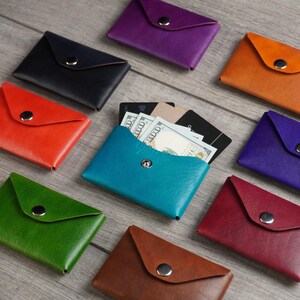 Hand-Dyed Italian Leather Cardholder – Compact, Colorful & Crafted to Last