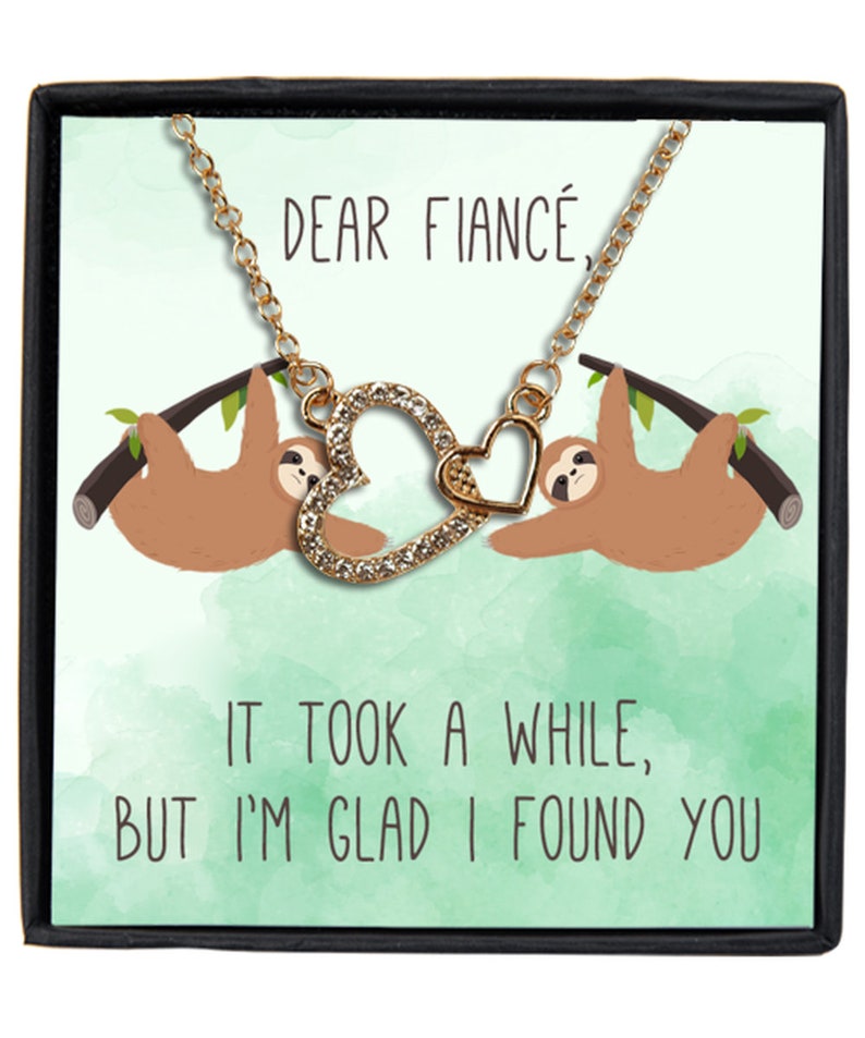 Fiance Message Card dear Fiance Women It Took A Luxury Gold-plated Heart Necklace Valentine/'s Day Gifts For Her Wifey