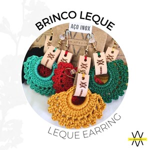 Pendiente abanico de crochet estilo BOHO hecho a mano
